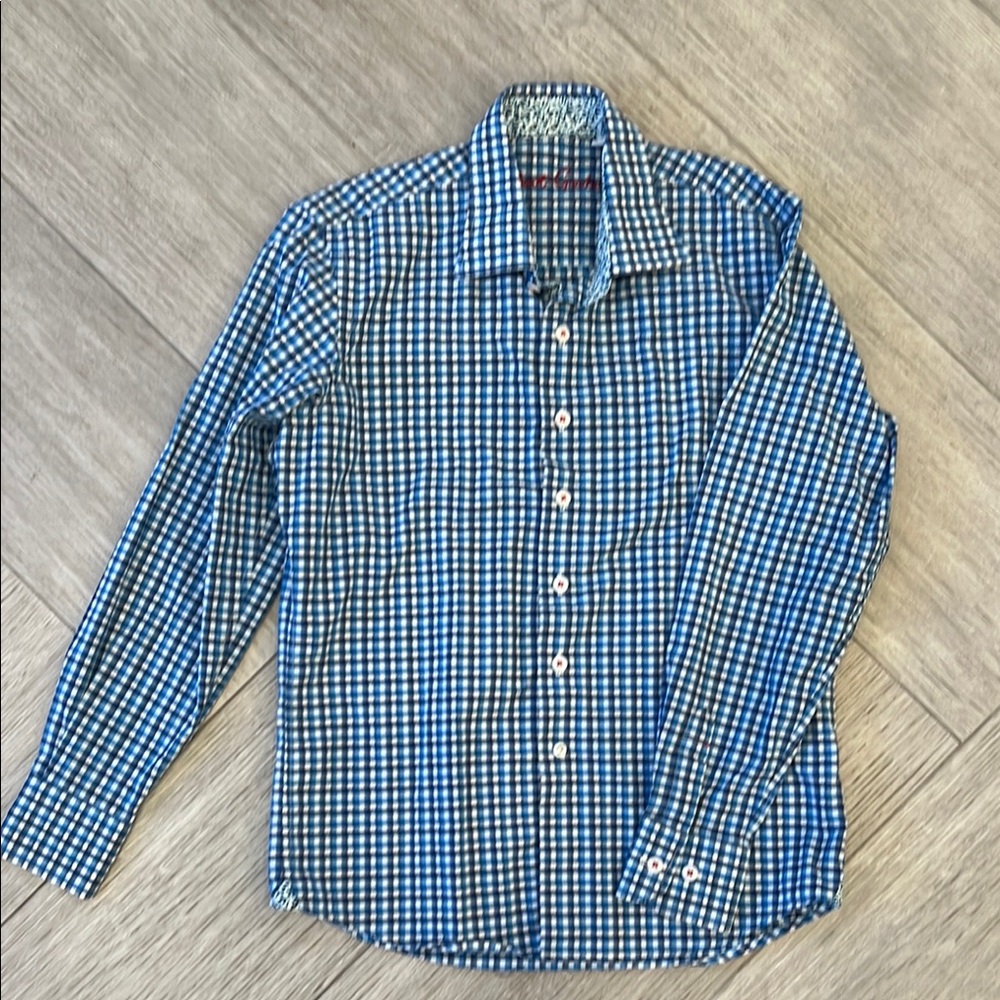Robert Graham Blue and White Casual Button Down Shirt